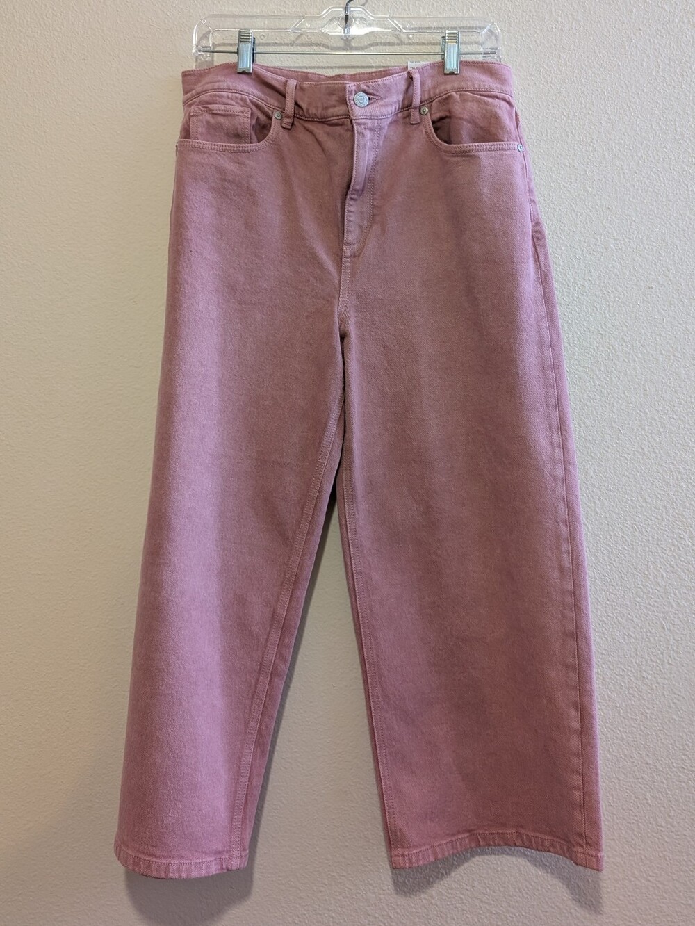 NWT Loft Petite High-Rise Wide Leg Jean In Pink